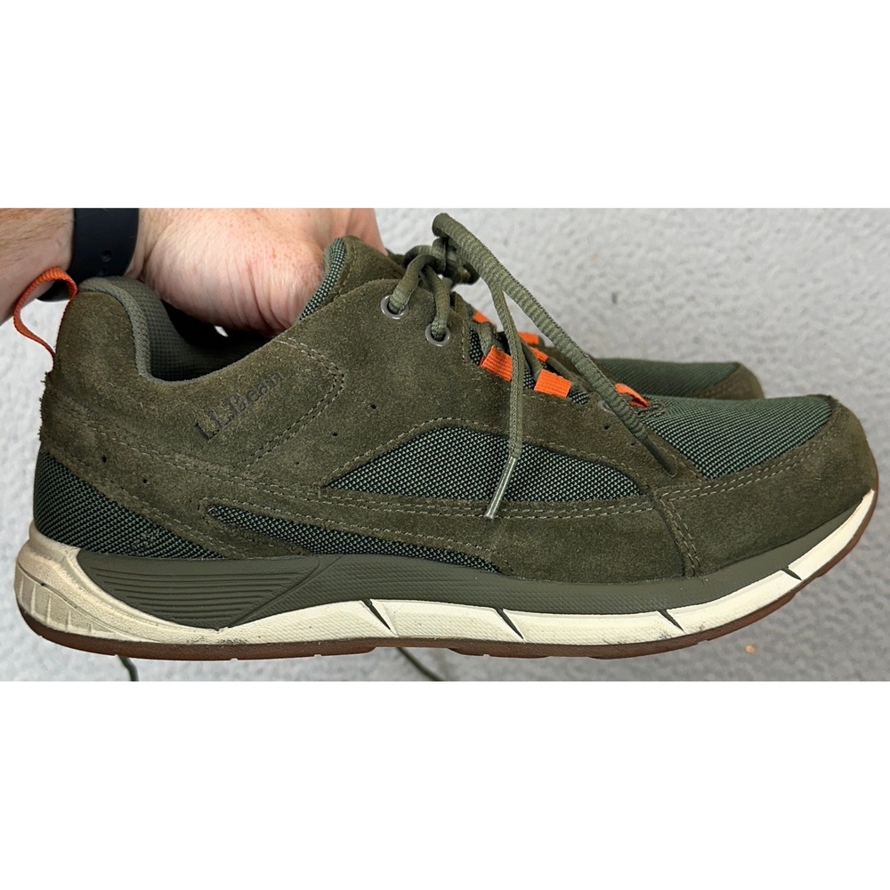 L.L. Bean Northwoods Trail Shoes Mens 9 Medium Olive Green Suede Mesh Lace Up